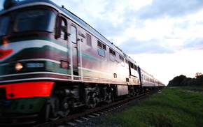 sky, evening, train