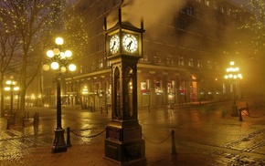 evening, clocks, France, cities