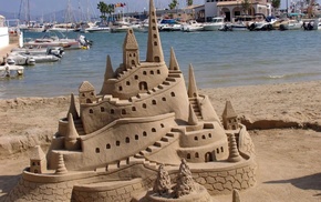 sea, castle, summer, sand