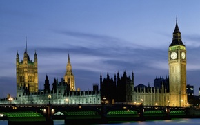 bridge, cities, evening