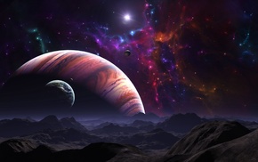 stars, planet, space