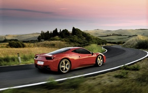 cars, track, landscape