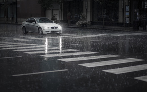 rain, street, automobile, car, cars