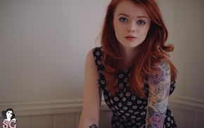 girl, tattoo, redhead, Suicide Girls