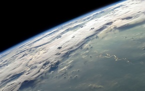 space, atmosphere, clouds, river, planet