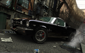 smoke, street, cars, black