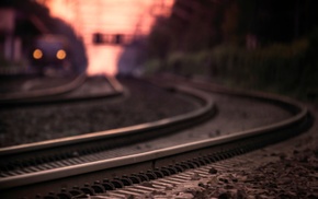 railway, evening, macro, photo