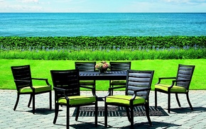 table, grass, greenery, interior, design