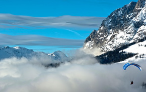 mountain, sky, clouds, sports