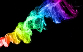 3D, colors, rainbow, smoke