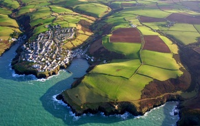 town, nature, sea, ocean