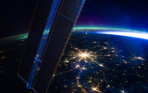 lights, space, Earth