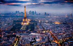 night, city, Paris, cities