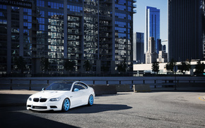 m3, BMW, cars, white, city