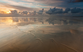 nature, sky, sea, beach, clouds