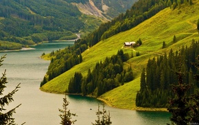 lake, nature, mountain