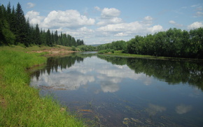 summer, river