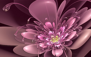 flower, petals, neon, pink, 3D