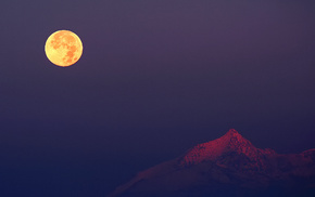 nature, Alps, Italy, moon