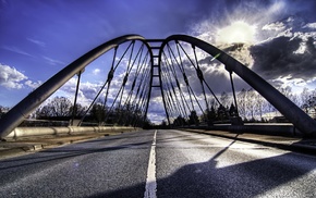 road, bridge, landscape, nature