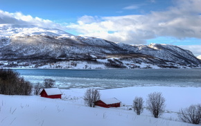 nature, snow, sea