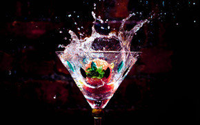 wineglass, drops, water, drink, delicious