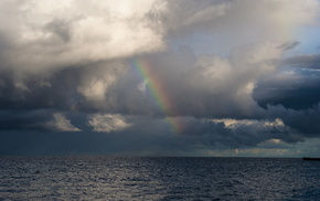 sea, rainbow, nature