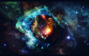 space, stars, nebula, art