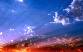 stunner, sunset, sky, clouds, rays