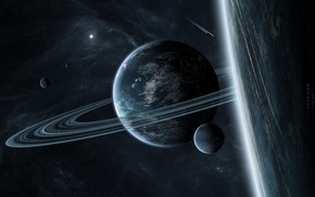 rings, planets, space