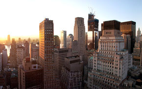 cities, sunset, New York City