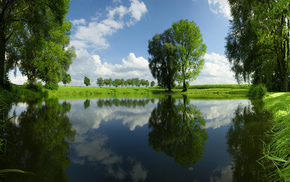 nature, landscape, sky, lake, clouds