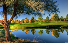 sky, landscape, lake, nature