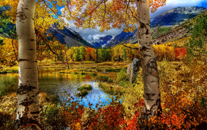 lake, nature, autumn, landscape, mountain
