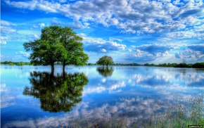lake, nature, sky