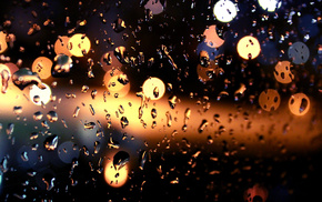 drops, stunner, night, bokeh, rain