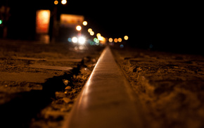 night, headlights, city, macro