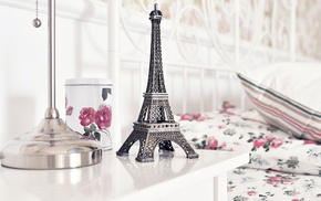 roses, cup, table, stunner, Eiffel Tower
