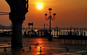 cities, sunset, Italy