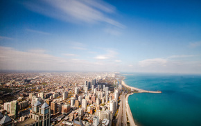 ocean, Chicago, USA, cities, beach