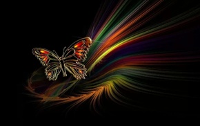 3D, abstraction, butterfly