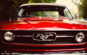 cars, mustang, bokeh, red, Ford