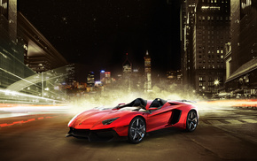 cars, supercar, city, night