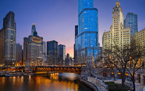 Chicago, night, park, USA, cities