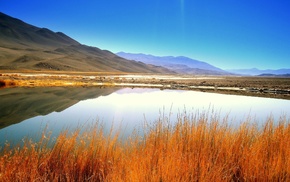 lake, valley, mountain, nature