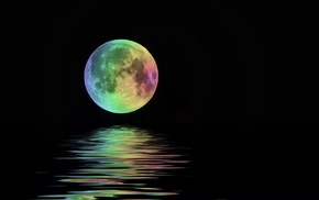 moon, night, nature, reflection