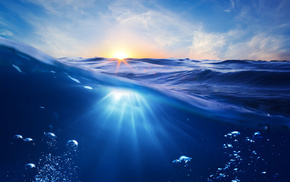 ocean, stunner, rays, underwater, Sun