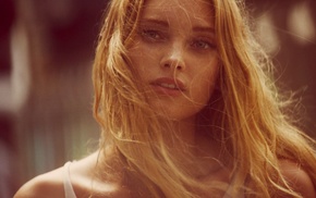 blonde, girl, face