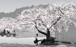 anime girls, cherry blossom