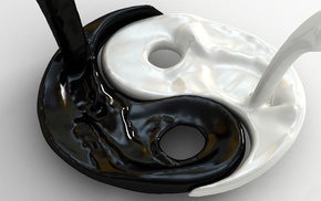 abstract, liquid, Yin and Yang